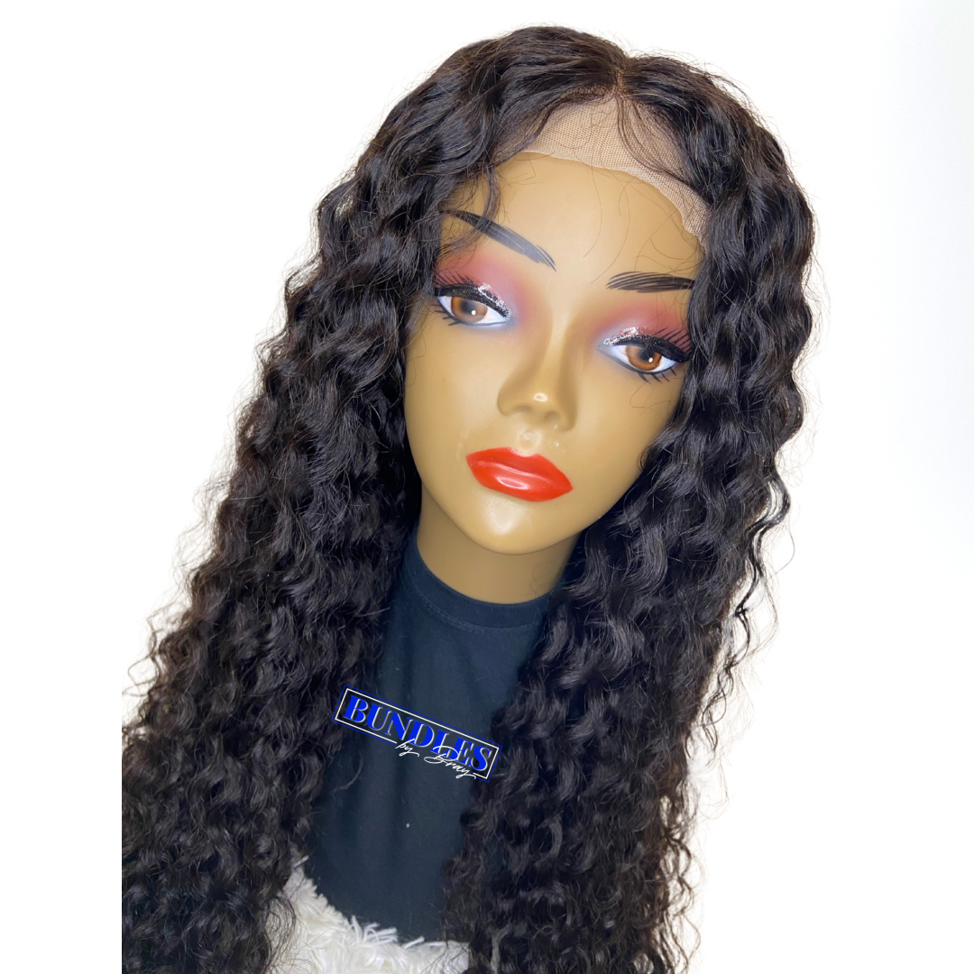 28” Deep wave closure wig